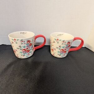 New Cath Kidston London Spring Summer Floral Flower Mug Cup Lot Set Bundle Of 2